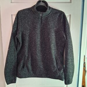 Thread & Supply Women's Charcoal 1/4 Zip Pullover Fleece Lined Sweater Size XL